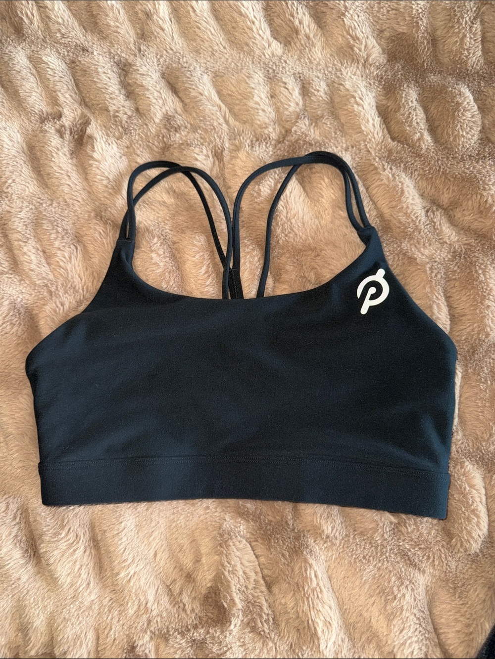 Peloton Black Cadence Strappy Double-Back Sports Bra